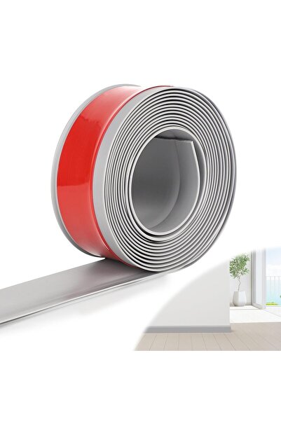 OtherMax Bandă de pervaz autoadezivă din PVC elastic, gri 10 cm x 10 m — plin...