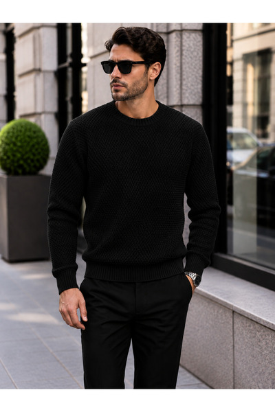 Generic Brand Men's Sports Brass Knit Detailed Sweater