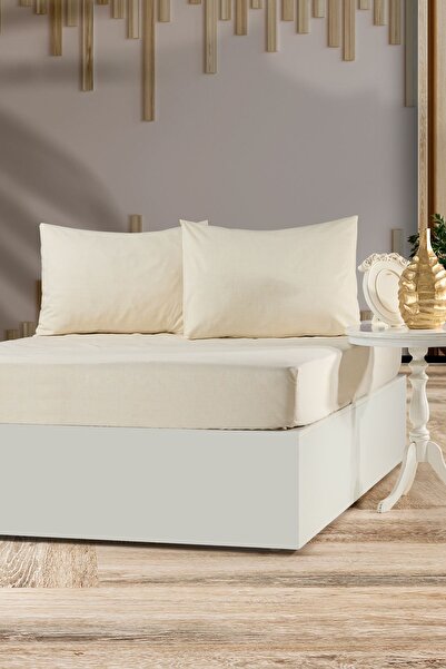 aytunç tekstilla Tekstilla Pink Elastic Fitted Cream Color Double Pillowcase ...