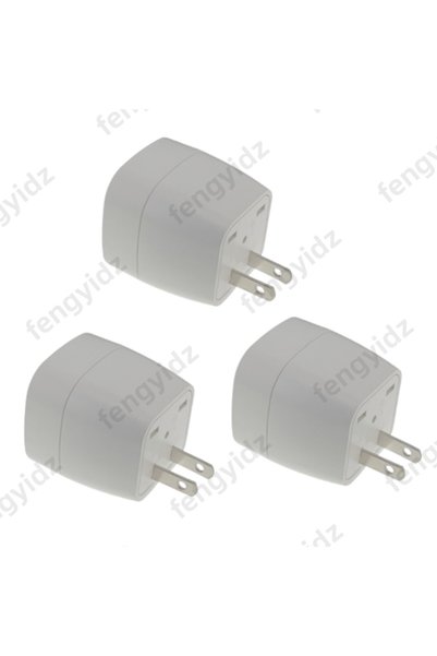 Choice3 white 3pcs EU To US Japan Canada Travel Plug European Italy Switzerla...