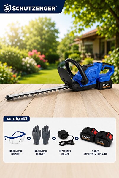 SCHUTZENGER TY32 ŞARJLI AKÜLÜ ÇİM ÇİT BUDAMA MAKİNESİ 51 cm BIÇAK 21 V PROFES...