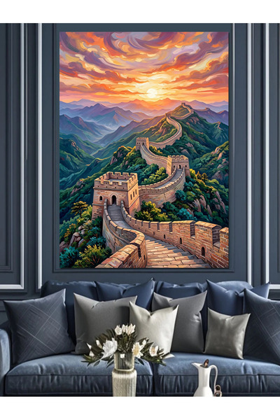 Artmeg Zidul Chinezesc la apusul soarelui - Pânză decorativă - Masă din lemn MDF
