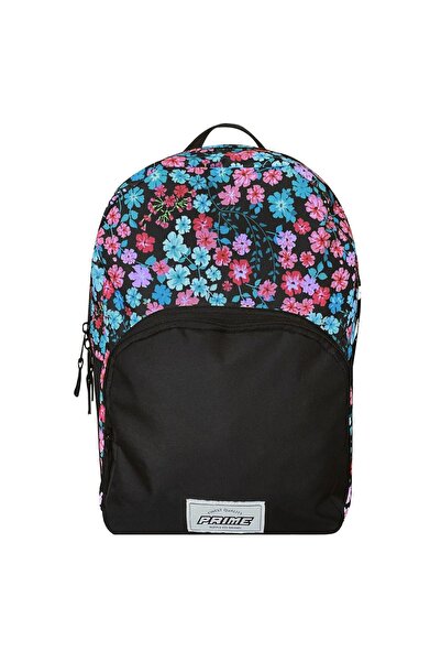 Zâna Casei Rucsac negru cu flori roz turcoaz