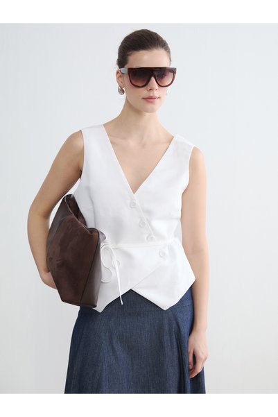 LC Waikiki Linen Blend Women's Women's Classic Vest