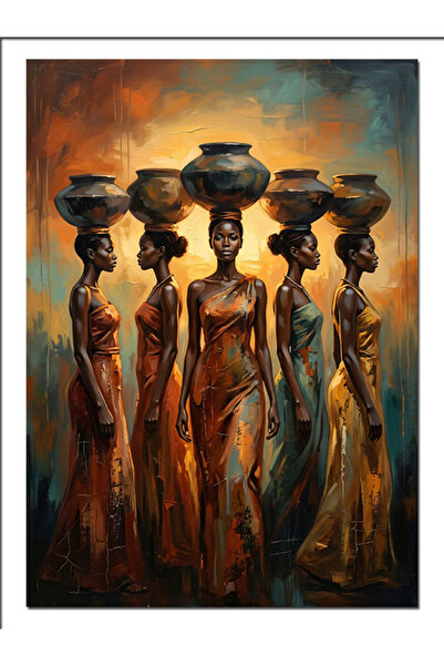 Artmeg Femei africane care poartă teste, tablou decorativ din pânză - masă di...