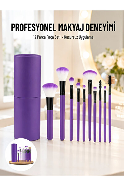 Generic Brand Σετ επαγγελματικών πινέλων μακιγιάζ 12 τεμαχίων με μαλακές τρίχ...