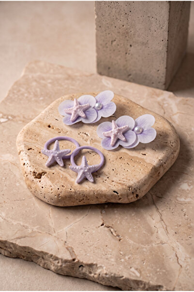 Katia&Bony Girl's 4-Piece Starfish Buckle Set Lilac