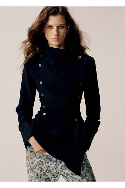 MANGO Woman Saten jakar pantolon