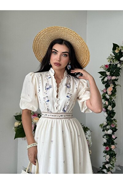 Clothes Fast Women's Purple Floral Patterned Buttoned Gathered Waist Balloon ...