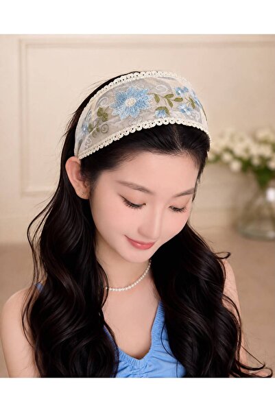 EMKSHOP Vintage Elegant Floral Embroidered Wide Headband