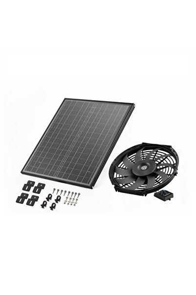 OMS Ventilator cu panou solar pentru mansarda, Aluminiu, Termostat reglabil, ...