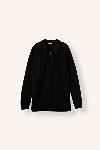 DeFacto Half Zip Polo Collar Standard Fit Knitwear Sweater H7182Ax26Au