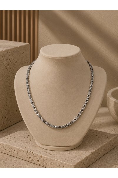 Valmont سوار سلسلة معدني سميك من الفضة للرجال