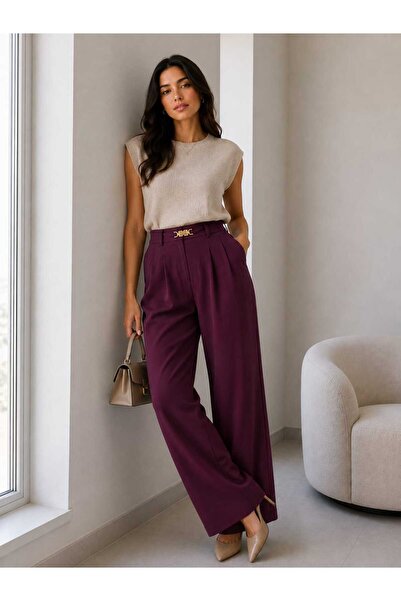 GİYİYORUM WOMEN HIGH WAIST PALAZZO PANTS