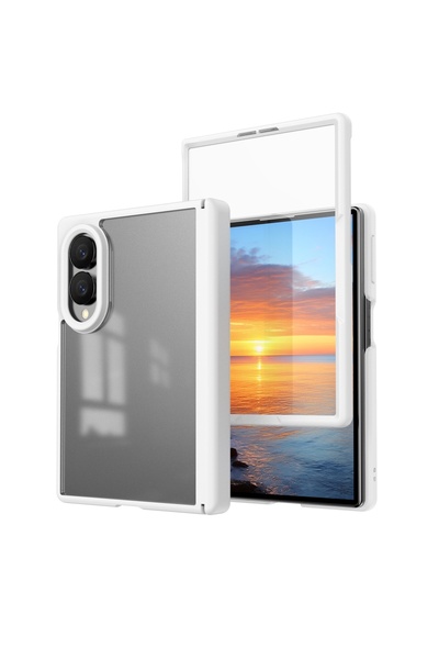 Choice5 Galaxy Z Fold 8 WHITE NO Film Matte Translucent Shockproof Hinge Prot...