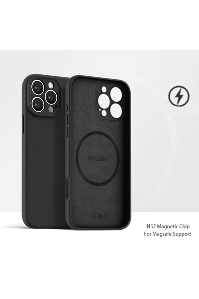Choice iPhone 16 Pro Black Luxury Magnetic Soft Full Liquid Silicone Case For...