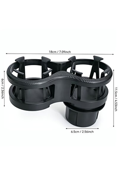 Choice black Car Double Cup Holder With Adjustable Base Beverage Holder Elast...
