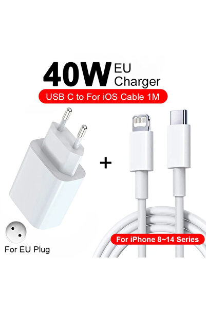 choice2 EU 2IN1 (8-14 Serie) PD 40W For iPhone Charger USB C Chargers For iPh...
