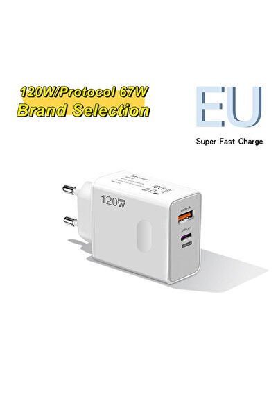 choice2 EU Plug 2 in 1 120W Charger Fast Charging Mobile Phone Charger USB Ty...