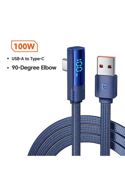 Choice toocki 1m Blue Toocki 90 Degree USB C Cable 6A Fast Charging Elbow Typ...
