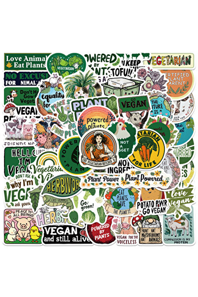 Choice 50Pcs 50Pcs Vegetarian Stickers Vegan Lifestyle Decals For Laptop Scra...