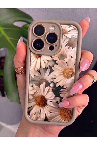 Rivor Apple iPhone 14 Pro Max Uyumlu Kılıf Kamera Korumalı Vintage Papatya De...