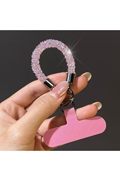 Choice Pink 2026 New Mobile Phone Shiny Short Strap Finger Ring Lanyard for i...