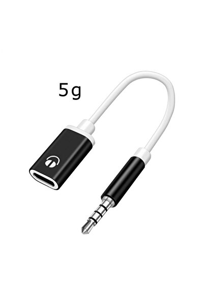 choice2 Black AUX Audio Cable 3.5mm Male to Typec Female Flat Head Earphone t...
