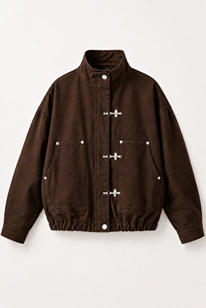 moda armanc Women's Japanese Jacket Zr New Season Metal Decorated Buttoned Ov...
