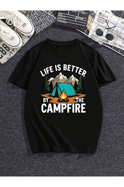 23ERVA Women's Outdoor Adventure T-Shirt - Campfire Forest Print, Lightweight...