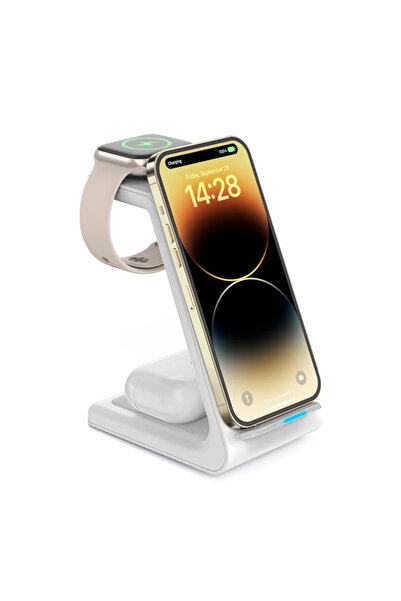 E-BODA Stație de încărcare wireless 3 în 1, Universală, Încărcare rapidă, Com...