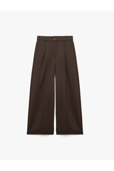 Koton Comfortable Fit Pleated Pocketed Balloon Cut Fabric Trousers