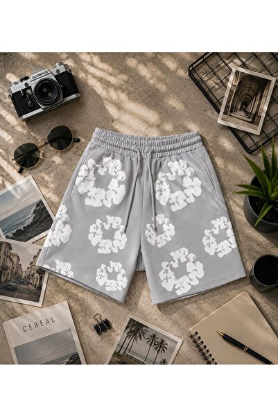 Ryam Mooda Oversize Shorts - 3D Puff Fluffy Floral Printed Cotton Combed Shorts