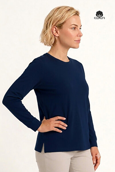 Cottonland Γυναικείο BELINDA Basic, Μακρυμάνικο, Κανονική Γραμμή, Με Σχίσιμο,...