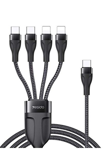 Yesido CA110 4 in 1 Charging Data Cable | Type-C to 2 TC + 2 IP Mobile Phone ...
