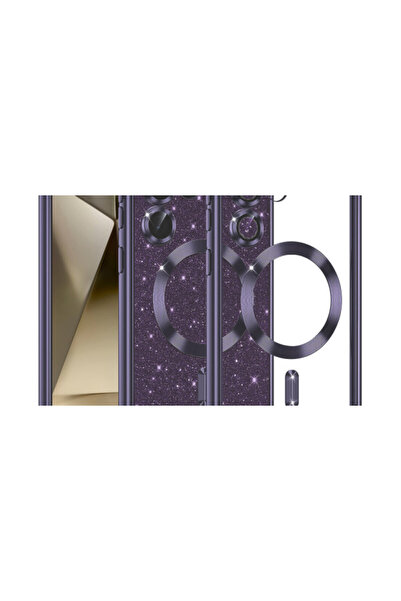 Techsuit Πολυτελές Glitter MagSafe - Samsung Galaxy S24 Ultra - Βαθύ Μωβ