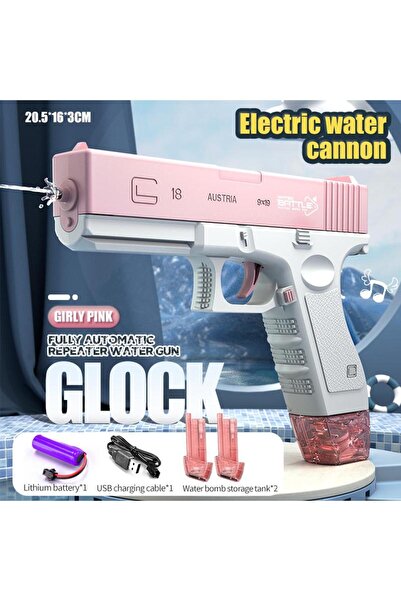 ROZIA Elektrikli Otomatik Atış Yapan Su Tabancası 10 Metre Menzilli 500 Ml. D...