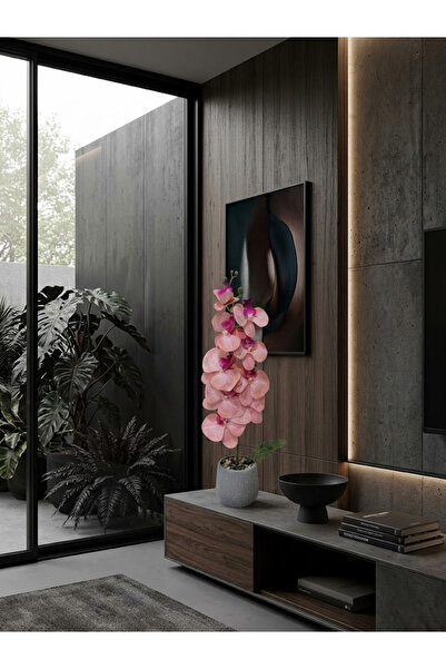 co arma Artificial Orchid Flower with Glass Vase Beautiful and Exquisite Shap...