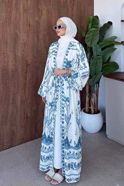 Şule Giyim Bohemian Inspired Kimono Blue
