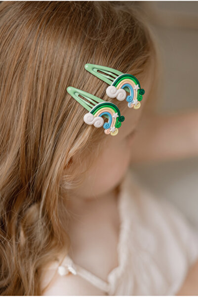 Katia&Bony Girl's Rainbow Hair Clip Green