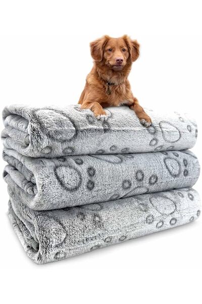 Tazweeq 3 Pack Washable Dog Pet Blankets, Medium Soft Blankets for Dogs and C...