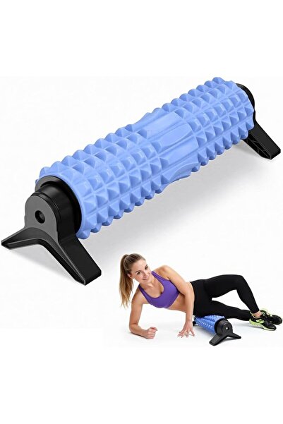 GENERAL 45x13cm EVA Foam Roller with Stand, High Density Deep Tissue Massage ...