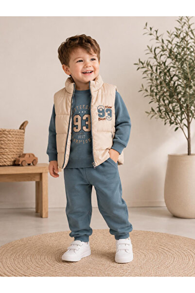 ULTİMA BABY Erkek Çocuk Şişme Yelekli Mevsimlik 3’lü Takım