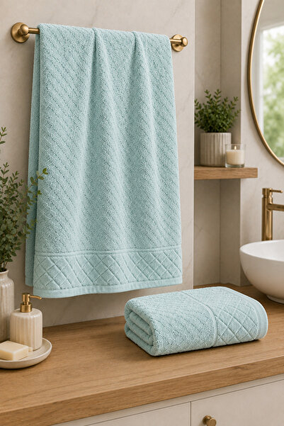 GONCA Kristal 2’li Banyo Havlu Seti – 50×90 Baş Havlusu + 90×150 Banyo Havlusu