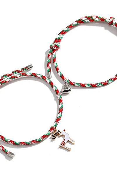 VeeShop Set 2 bratari BFF de Craciun, pentru prieteni sau cupluri, cu magnet,...