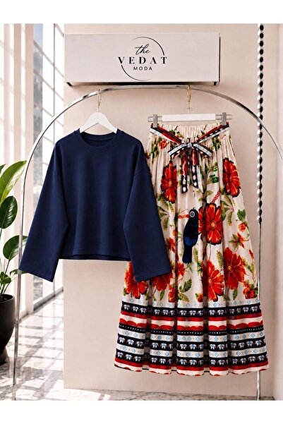 MODA VEDAT Ženska suknja detaljna - Komplet bluza -0610 (BEZ OGRLICE)