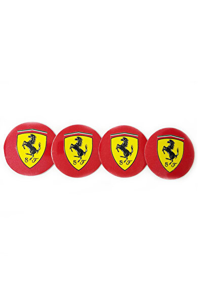 KOTO Wheel Logo Wheel Hub Emblem Sticker Emblem Ferrari Red 4 Pieces 67mm