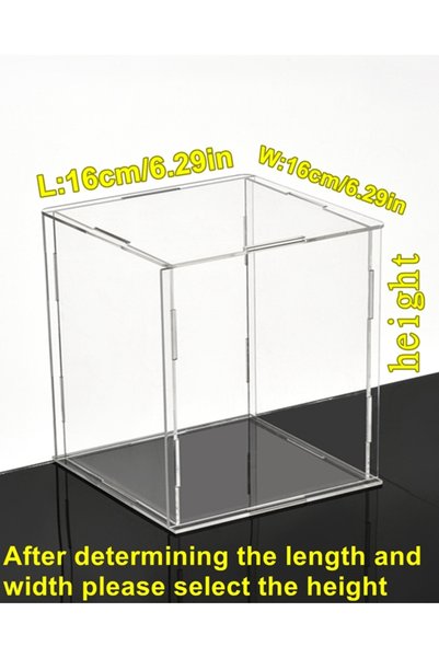 Choice7 صندوق عرض أكريليك شفاف مقاس 21 سم (ارتفاع) × 16 سم (عرض) × 16 سم (عمق...