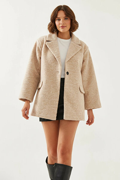 Generic Brand Women's Casual Cashmere Beige Coat