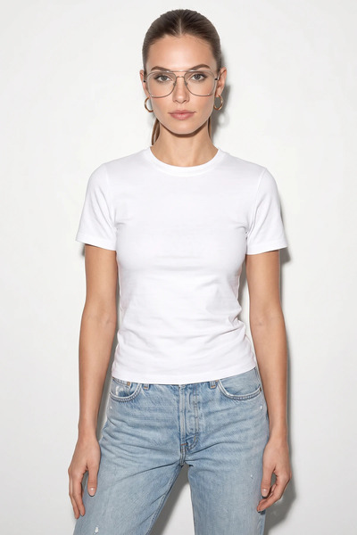Şeker Portakalım Women's Short Sleeve Crew Neck t Shirt White